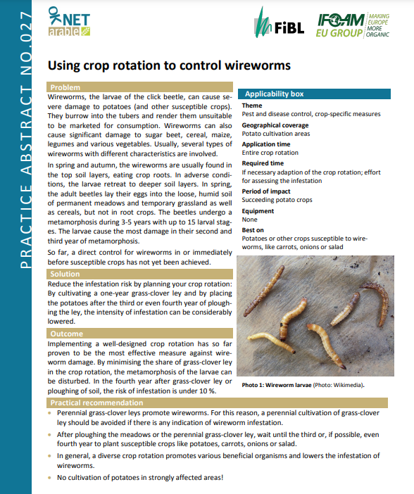 Using crop rotation to control wireworms (OK-Net Arable Practice Abstract)
