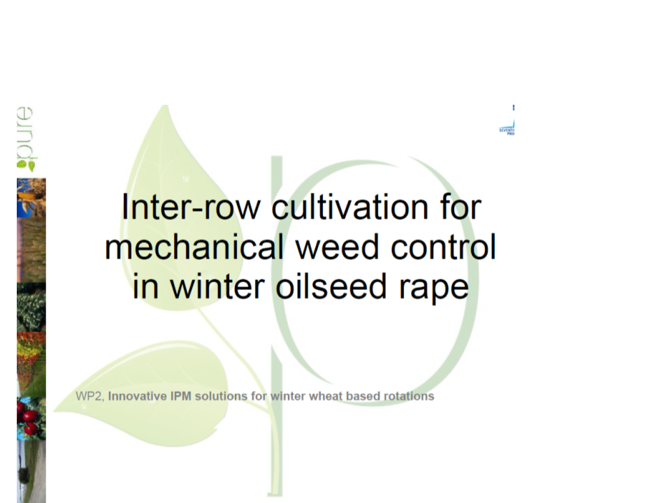 Inter-row cultivation for mechanical weed control in winter oilseed rape