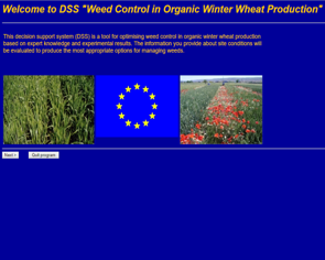 DSS « Lutte contre les mauvaises herbes dans la production de blé d'hiver biologique »
