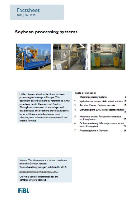 Soybean processing systems (FiBL Factsheet)