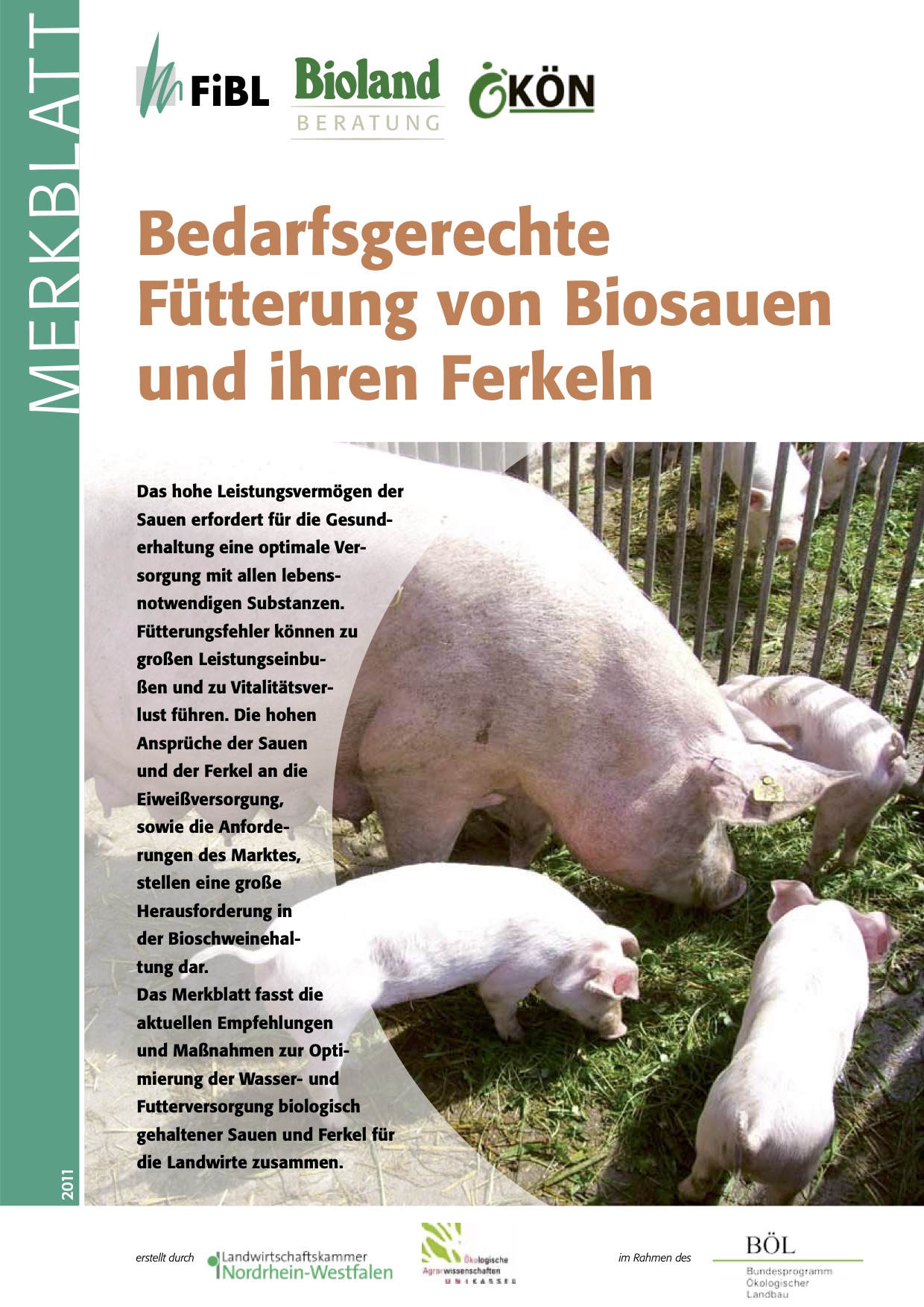 Appropriate feed strategies for organic sows and their piglets