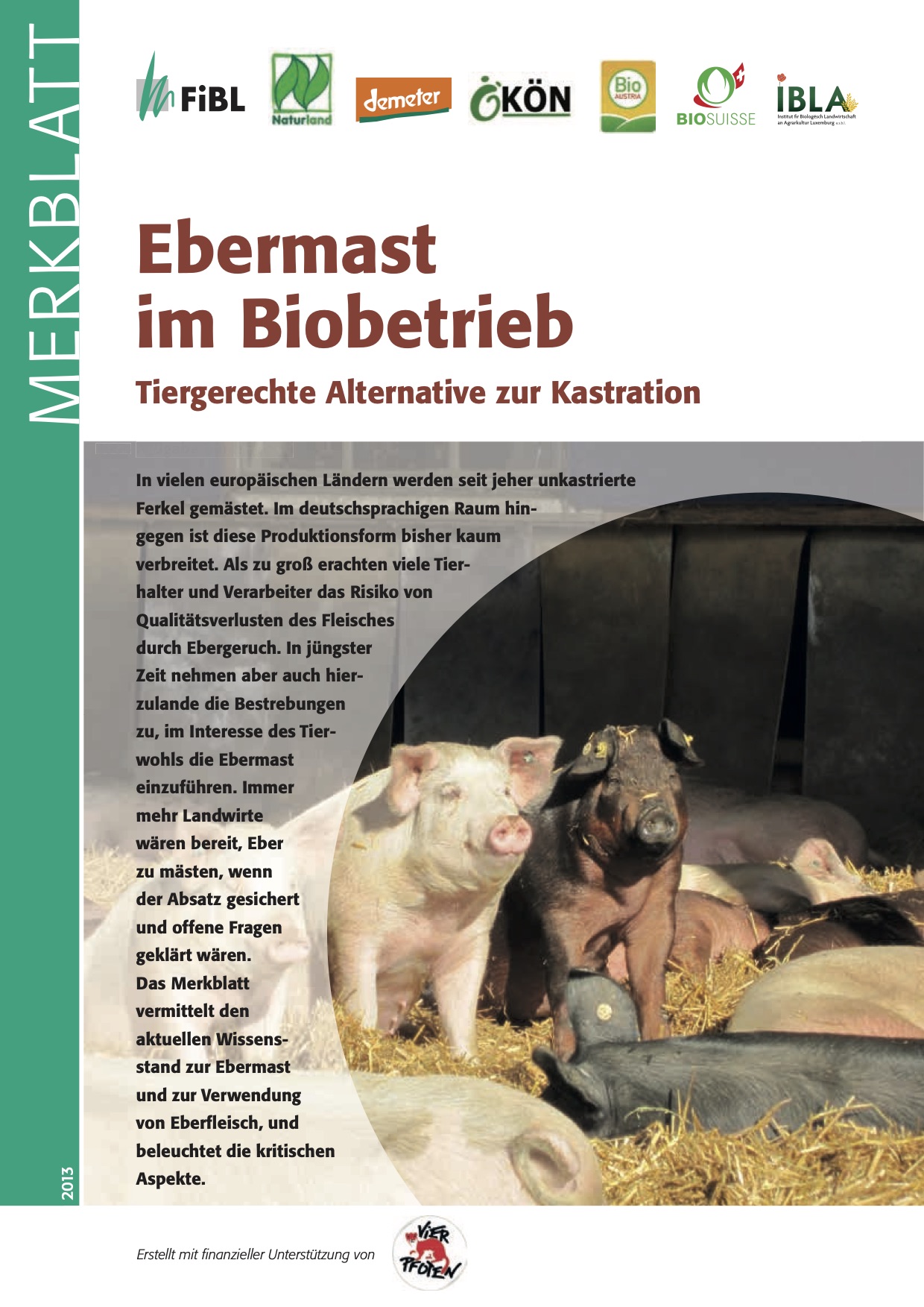 Boar fattening on organic farms: animal-friendly alternative to castration