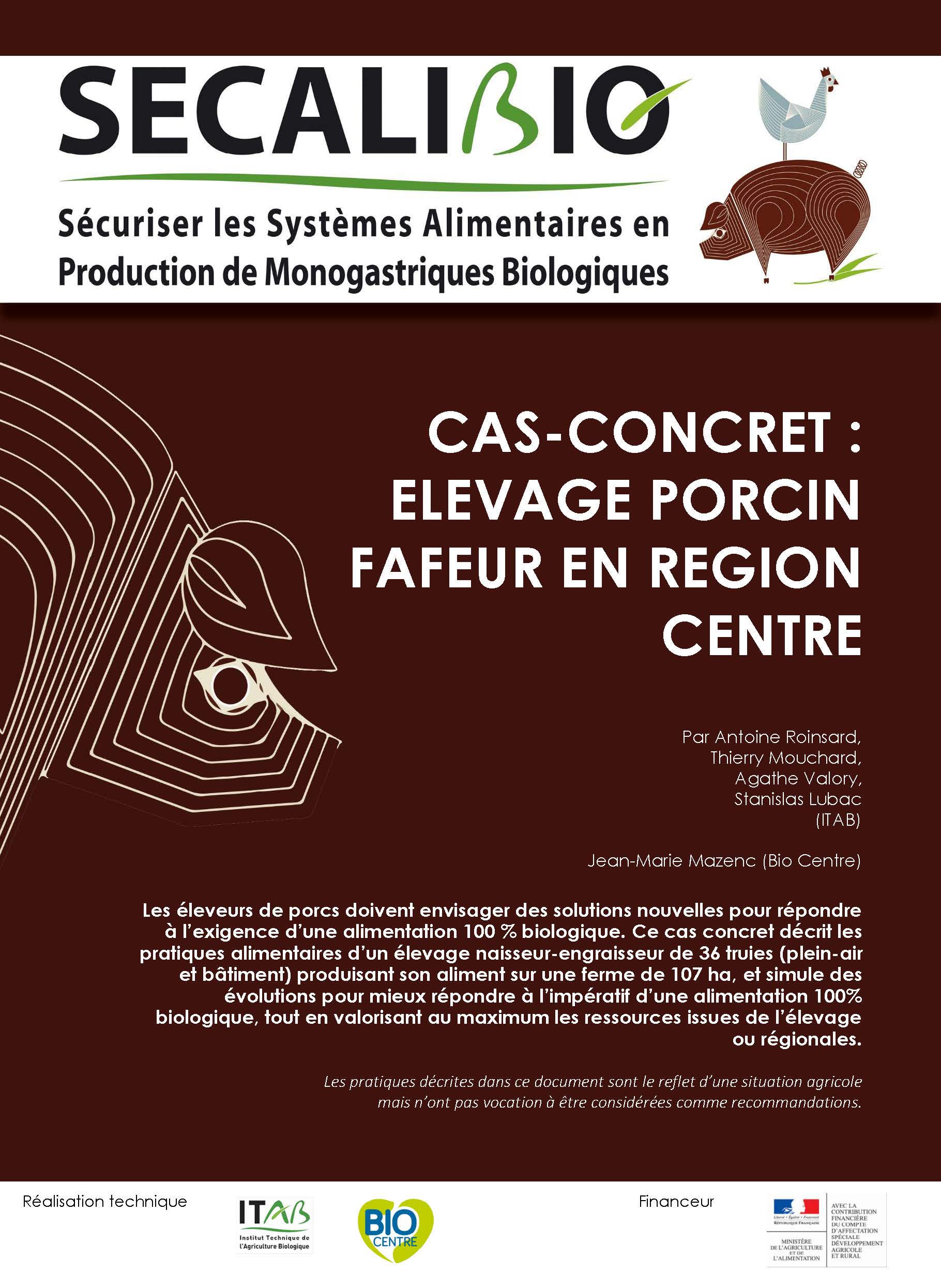 Sistema agrícola evaluado: granja porcina en la región Centro de Francia