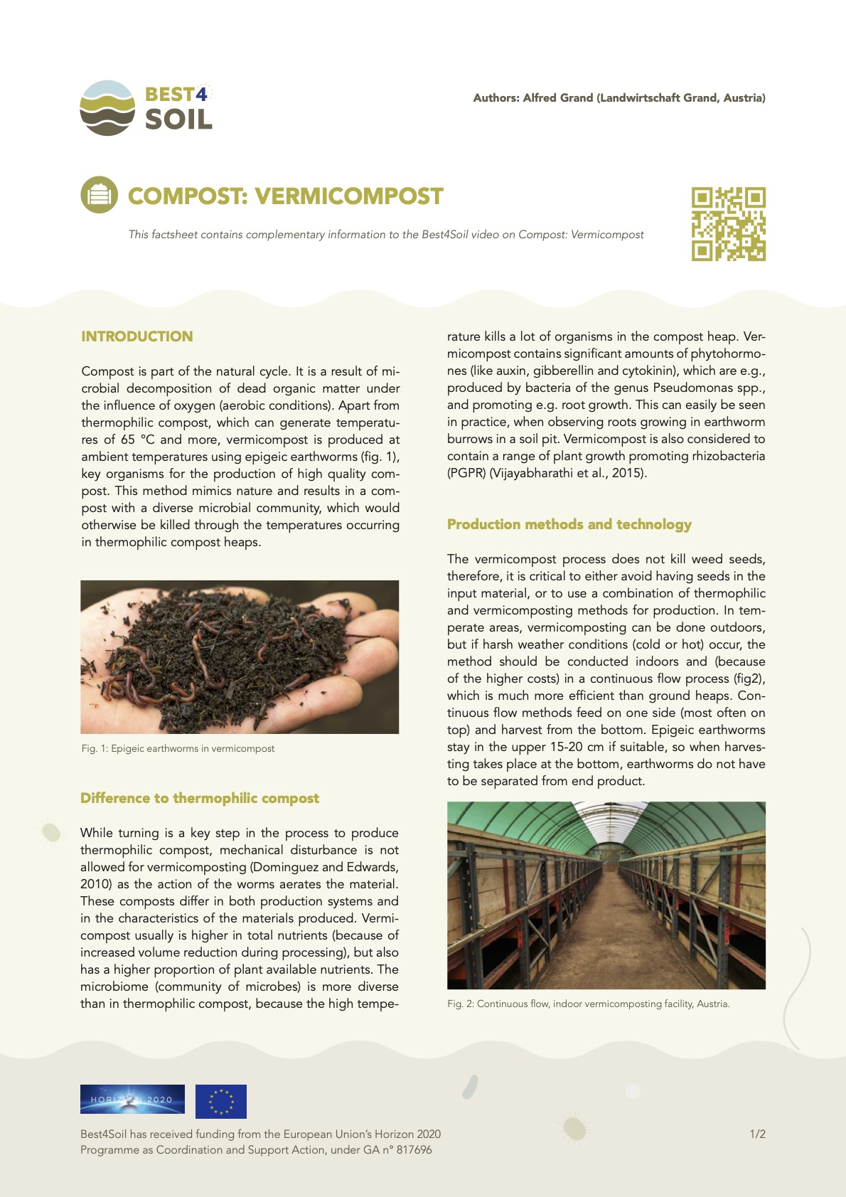 Kompost: vermicompost (BEST4Soil Factsheet)
