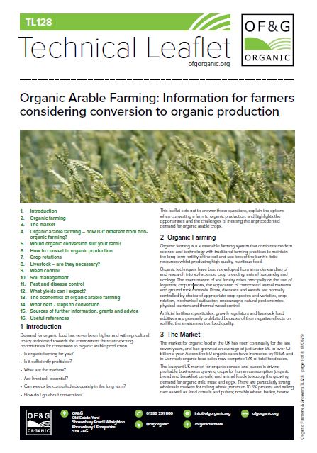 Organic Arable Farming: Information for farmers considering conversion to organic production