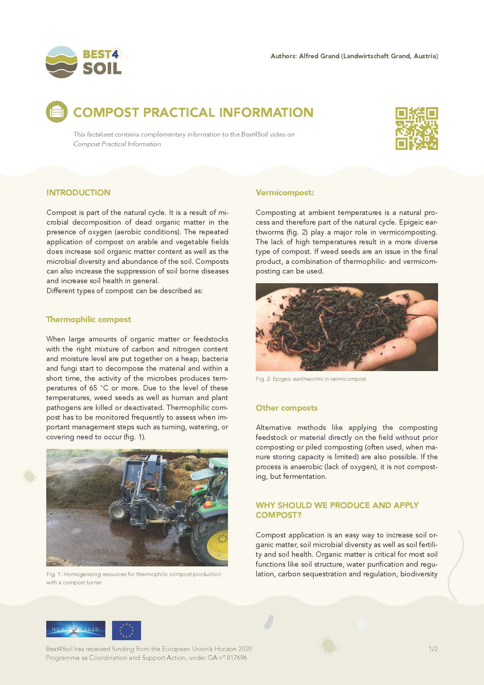 Kompost: informacje praktyczne (arkusz informacyjny Best4Soil)