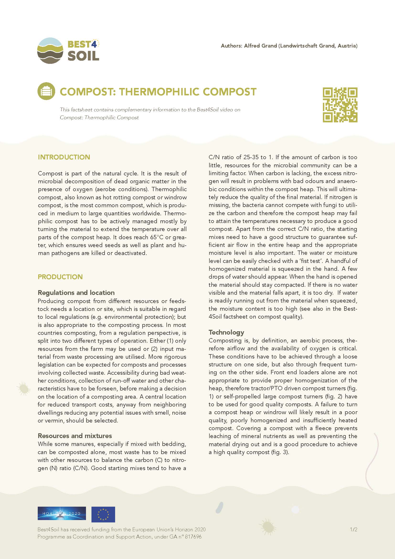 Kompost: termofiilne kompost (Best4Soil teabeleht)
