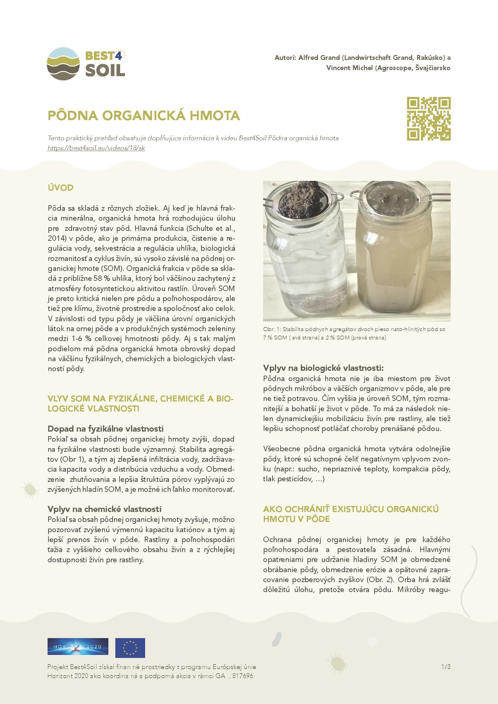 Органична материя в почвата (информационен лист за Best4Soil)
