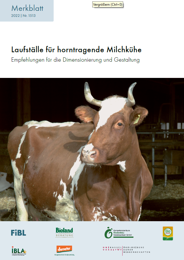 Poste libere per vacche da latte cornute - Raccomandazioni per il dimensionamento e la progettazione