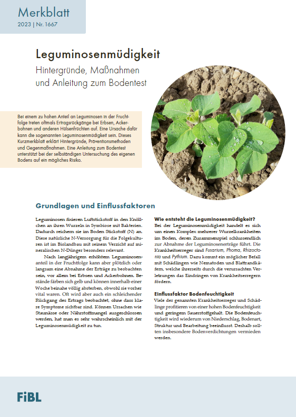 Legume fatigue - Background, measures and instructions for soil testing